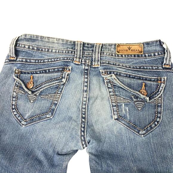Vtg Y2K 2000s Sang Real Low Rise Grunge Bootcut Denim Jeans - Picture 5 of 8